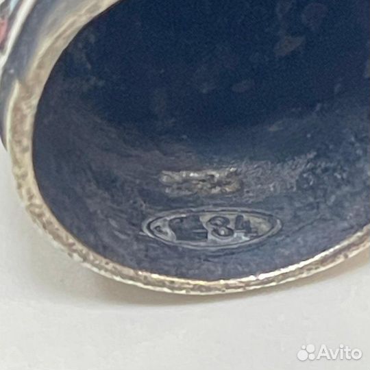 Старинный наперсток, серебро, 84 проба, декорирован в технике перегородчатой эмали No.7528