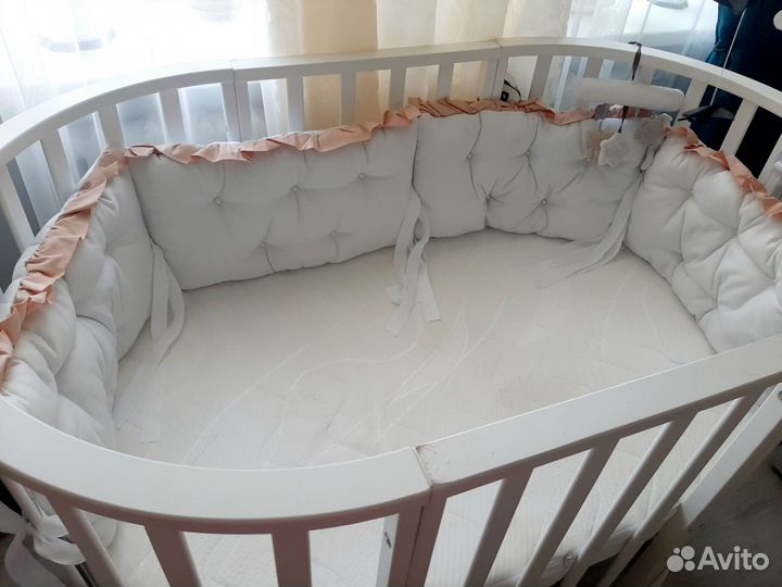 Детская кроватка-трансформер 9в1 с маятником