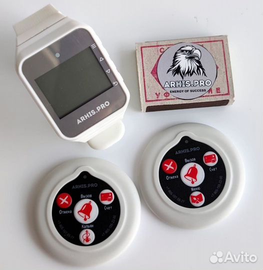 Кнопка вызова официанта Слим в ассортименте, часы