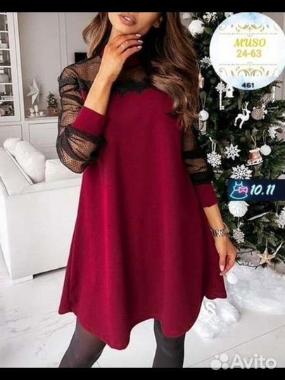 Платье красное