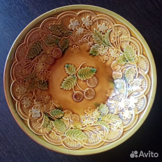 Блюдо Салатник Тарелка зик Конаково вишни СССР