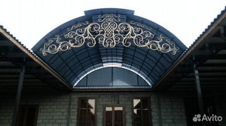 Кованные навесы из поликарбоната