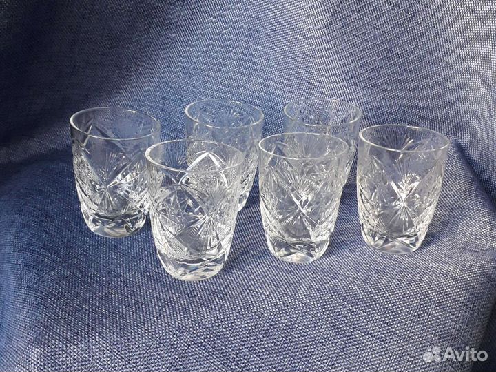 Хрустальные стопки рюмки СССР винтаж 8 штук