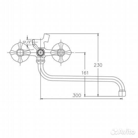 Смеситель для ванны Haiba HB2226, хром