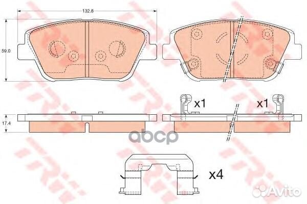 Колодки тормозные дисковые перед GDB3540 TRW