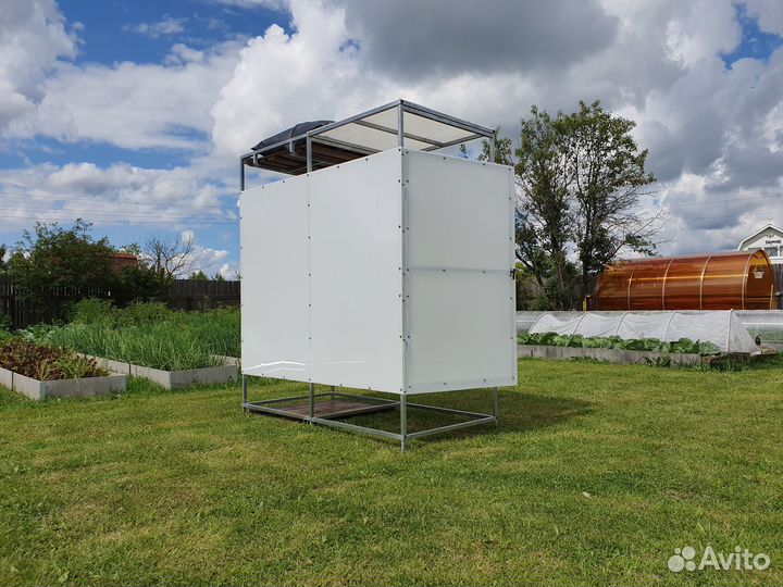 Душ дачный каркас с баком и без 1х2м,1х1м