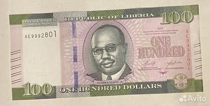 100 Долларов. Либерия