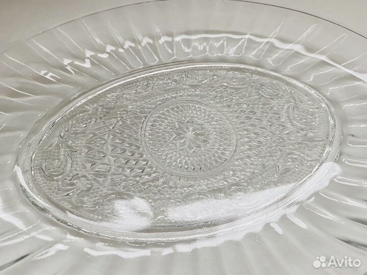 Блюдо сервировочное стекло селедочница kоnyа