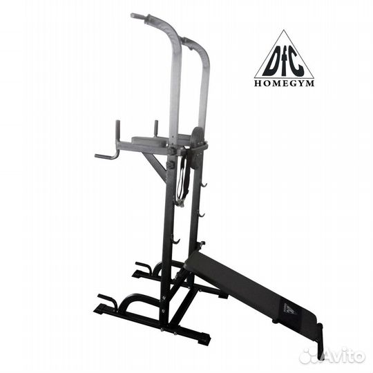 Турник - брусья со скамьей DFC power tower G005