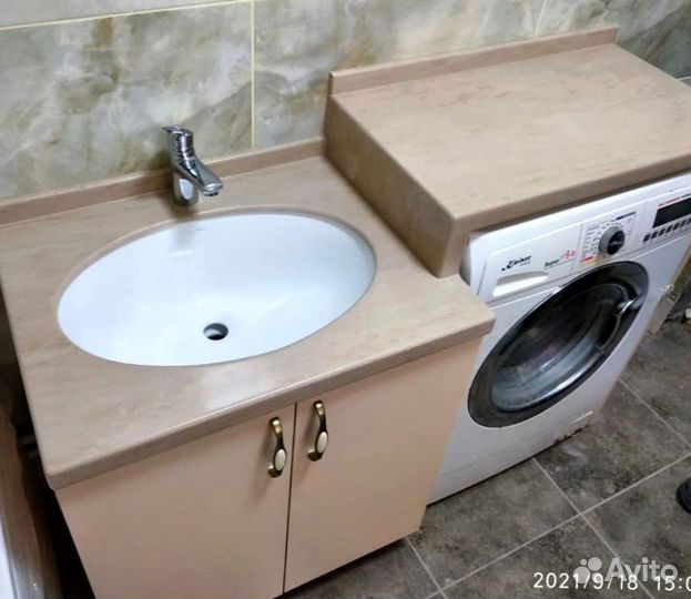 Столешница для ванной и кухни из искуственного кам