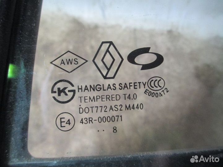 Стекло двери задней правой (форточка) Renault Kole