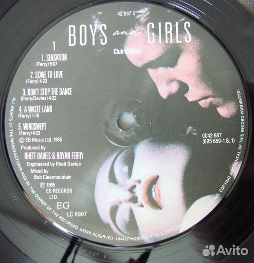 Bryan ferry - boys AND girls / 1985 germany club-e