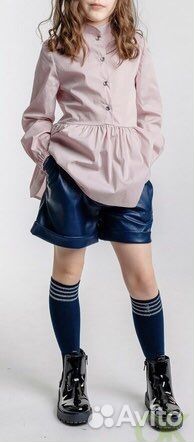 Шорты экокожа для девочки, 140 размер