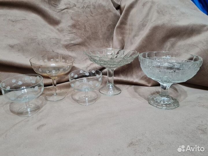Ваза для фруктов хрусталь стекло СССР креманки