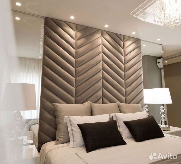 Мягкие стеновые панели из кожи, велюра