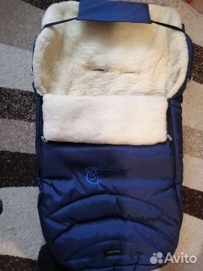 Зимний конверт в коляску на овчине новый womar