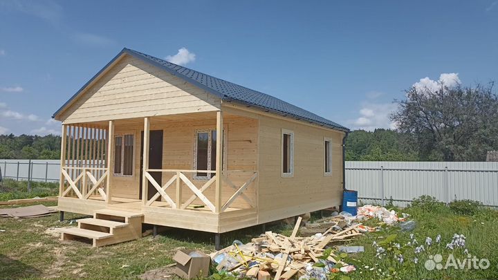 Каркасный дачный домик 6х8