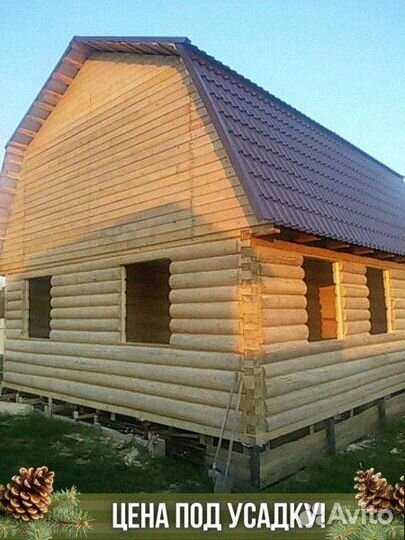 Сруб дома из бревна ручной рубки не бруса 8x8