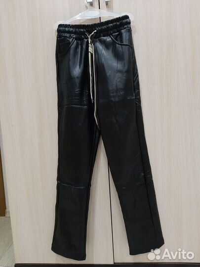 Тёплые кожаные штаны для девочки