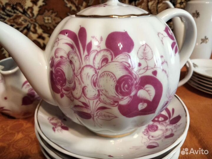 Чайный сервиз лфз Розовый пион СССР