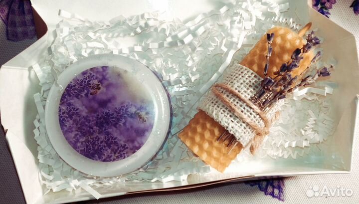 Мыло со свечой ручной работы, подарочный набор