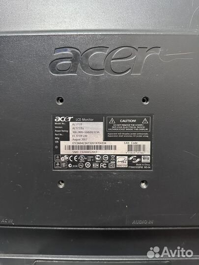 Монитор acer AL1717F