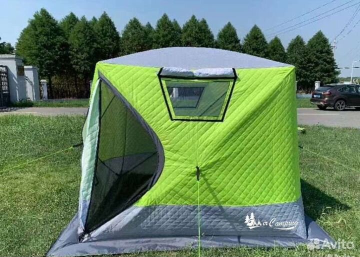Зимняя палатка куб трехслойная 210 на 210 и пол