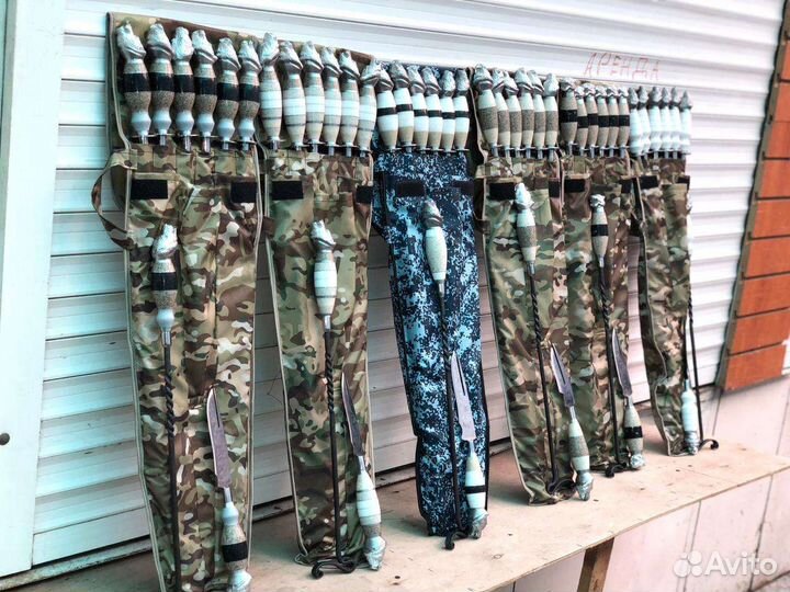 Набор шампуров с каменный ручкой