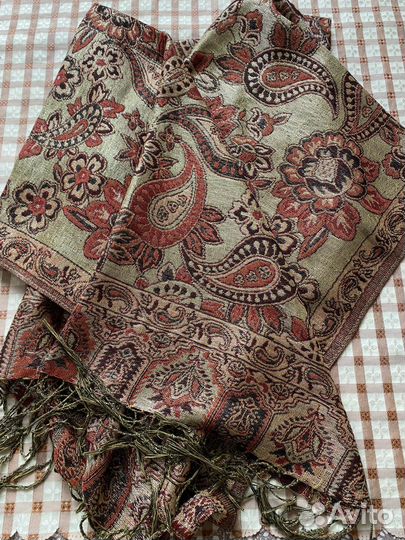 Палантин новый кашемир с шелком