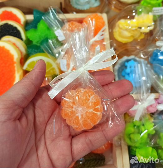 Мыло ручной работы мандарин, новогодние подарки