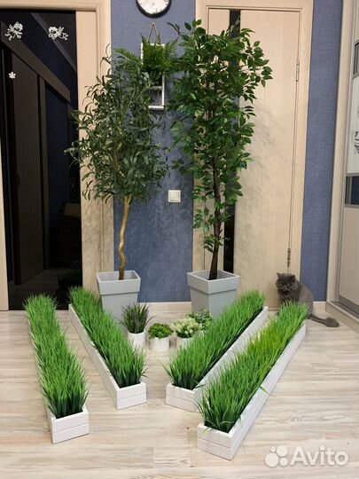 Бордюр из искусственных растерий зелени осока