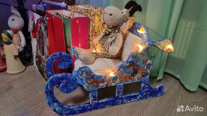 Сани новогодние ручной работы
