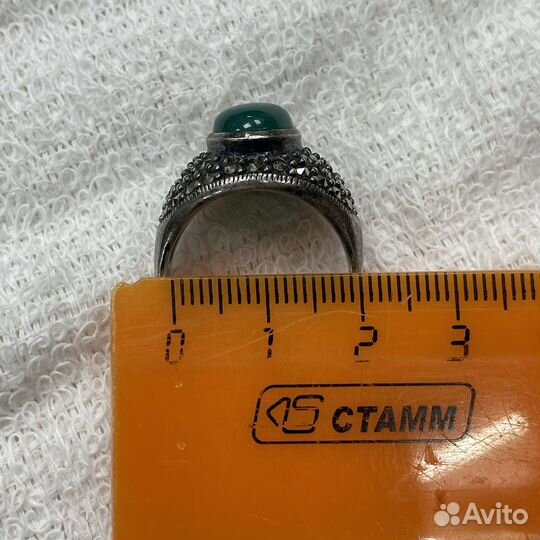 Серебряное кольцо с камнями 925 пробы СССР (Сзр)