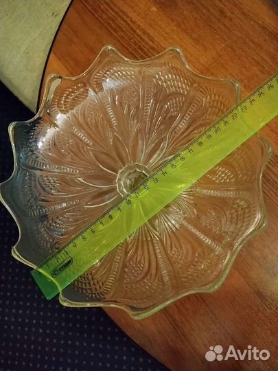 Ваза конфетница-фруктовница на ножке СССР, стекло