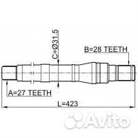 Полуось правая 28x423x27 (hyundai santa FE (CM) 20