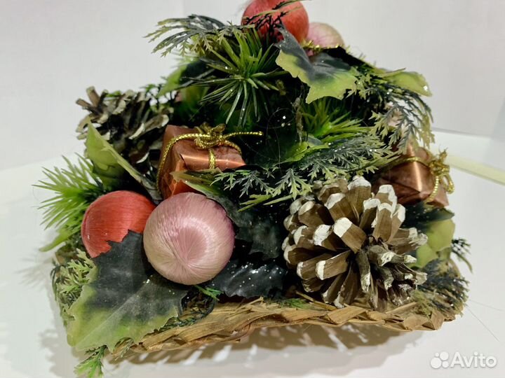 Рождественская композиция, новогоднее украшение