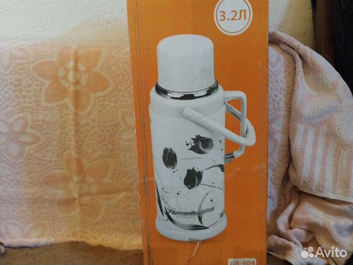 Термос со стеклянной колбой,3.2 литра