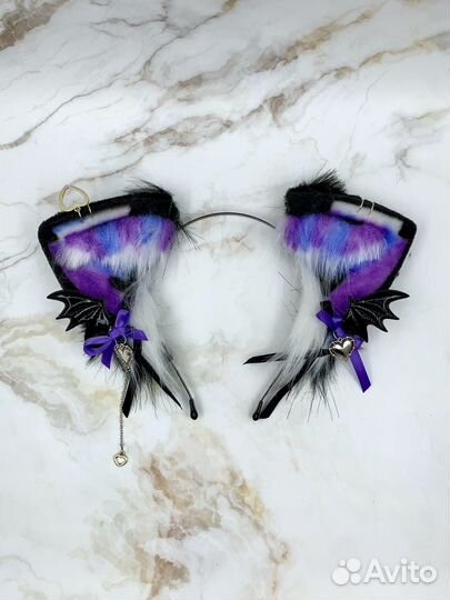 Ободок - Неко ушки - черная кошка