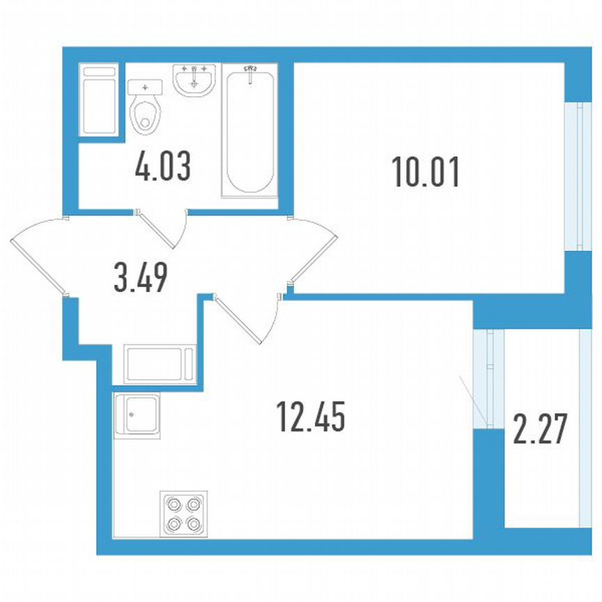 1-к. квартира, 31 м², 6/20 эт.