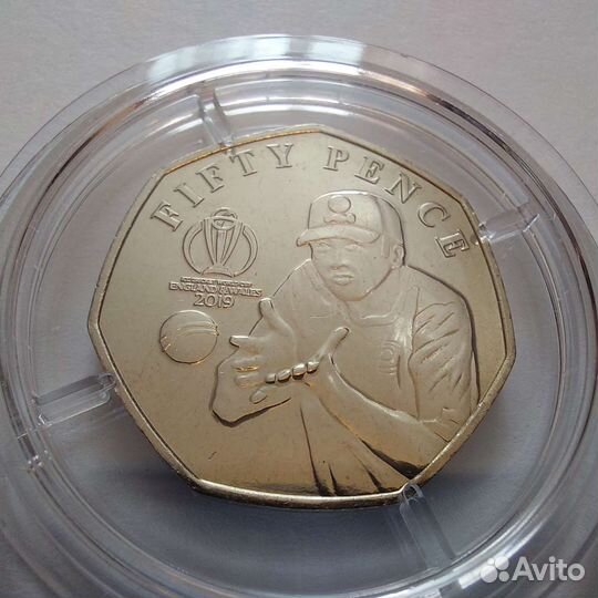 Остров Мэн 5х50 пенсов 2019 Кубок мира крикет