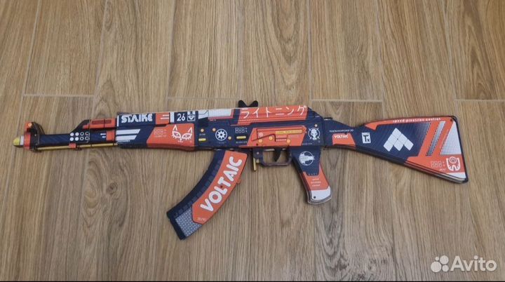 Деревянный автомат резинкострел ак-47