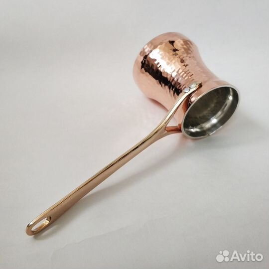 Турка SOY C3GL 225 мл. из меди и серебра под лев