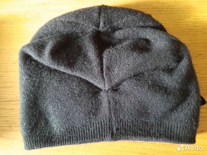 Шапка и шарф чёрные с ангорой