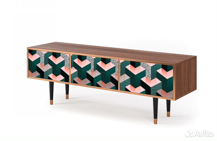 Тв-тумба T4 - Орех - Geometric Madness