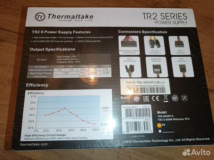 Блок питания Thermaltake TR2 S, 650Вт новый
