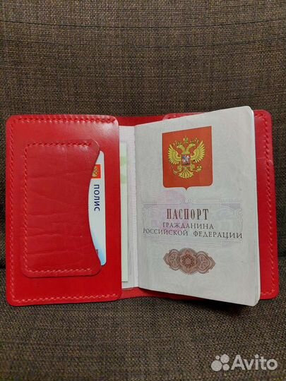 Обложка для паспорта ручная работа натур. кожа