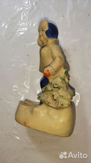 Статуэтка Юный лыжник (мальчик на лыжах) гипс СССР