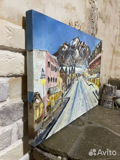 Картина масло/холст Горный пейзаж