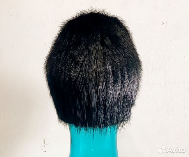 Норковая вязаная шапка, меховая тёплая шапка