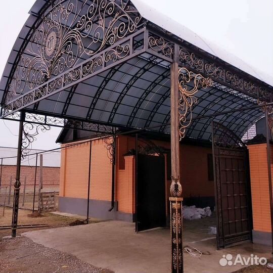 Козырьки навесы кованые